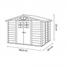 Casetta da Giardino in Resina Tuscany Evo 280 con Pavimentazione inclusa, colore Beige, 261x309x225h cm