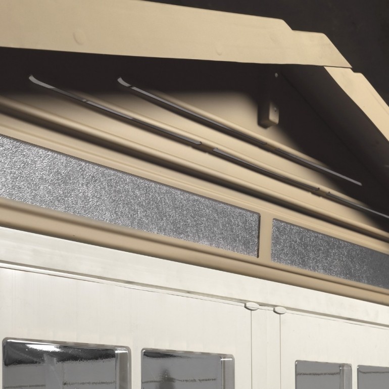 Casetta da Giardino in Resina Tuscany Evo 280 con Pavimentazione inclusa, colore Beige, 261x309x225h cm