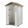 Casetta da Giardino in Resina Tuscany Evo 120 con 1 porta centrale e Pavimentazione inclusa, colore Beige, 137x144x214h cm
