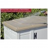 Casetta da Giardino in Resina Tuscany Evo 120 con 1 porta centrale e Pavimentazione inclusa, colore Beige, 137x144x214h cm