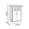Casetta da Giardino in Resina Tuscany Evo 100 con 2 porte centrali e Pavimentazione inclusa, colore Beige, 95x139x201h cm