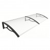 Pensilina Eco Maxi con braccia nere e lastra trasparente, 200x80x28 cm