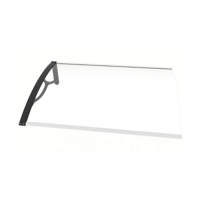 Pensilina Elite Kit con braccia nere e lastra trasparente, 100x80x28 cm