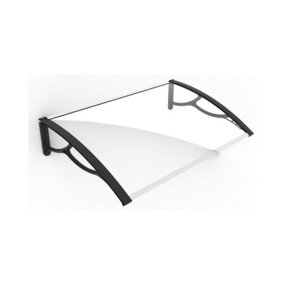 Pensilina Elite 100 con braccia nere e lastra trasparente, 100x80x28 cm