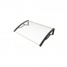 Pensilina Eco Large 120 con braccia nere e lastra trasparente, 120x80x28 cm