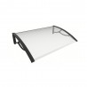 Pensilina Eco Large 120 con braccia nere e lastra trasparente, 120x80x28 cm