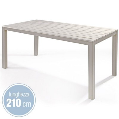 Tavolo PIANOSA 210x103x74h, colore tortora