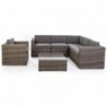 Poltrona angolare set DILETTA, colore marrone