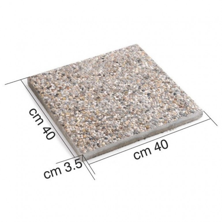Piastra in Graniglia per ombrellone, 40x40x3,5 cm