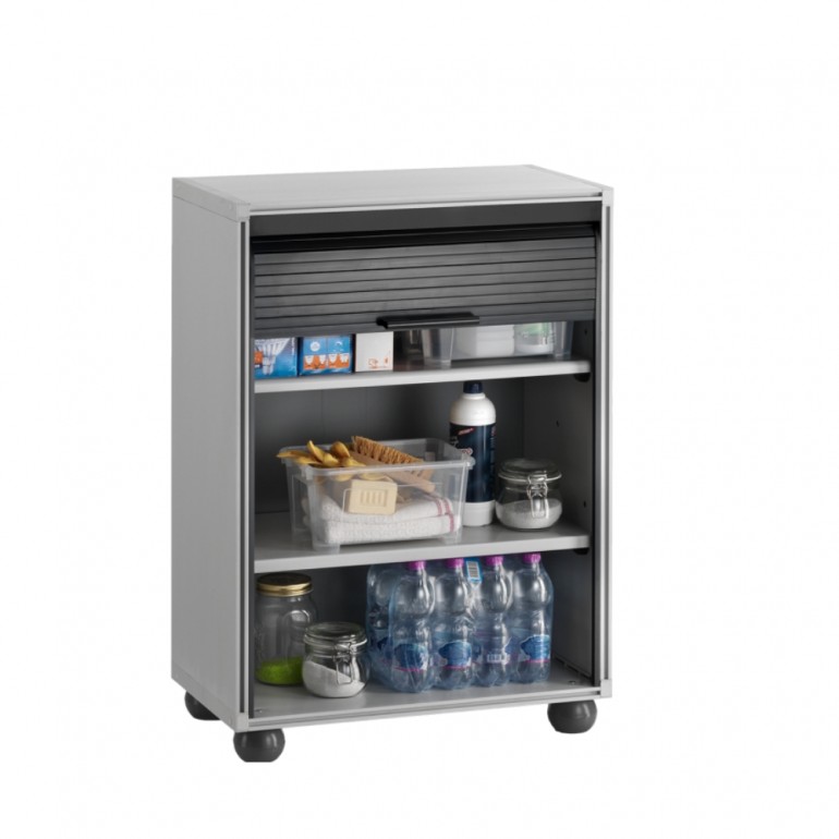 Armadio modulare salvaspazio MODULAR 80 in PVC 62,5x35x84,5h cm Grigio con serranda scorrevole