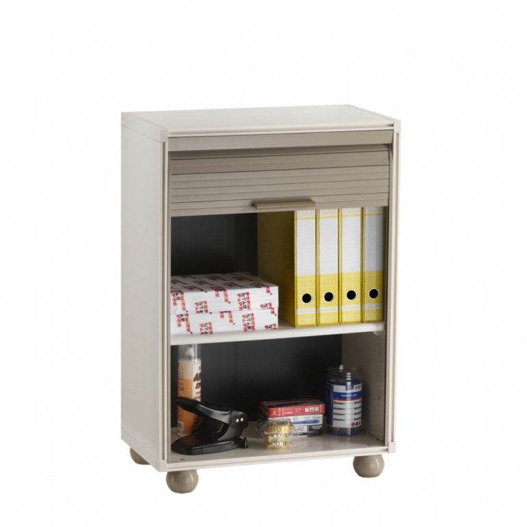 Armadio modulare salvaspazio MODULAR 80 in PVC 62,5x35x84,5h cm Beige con serranda scorrevole