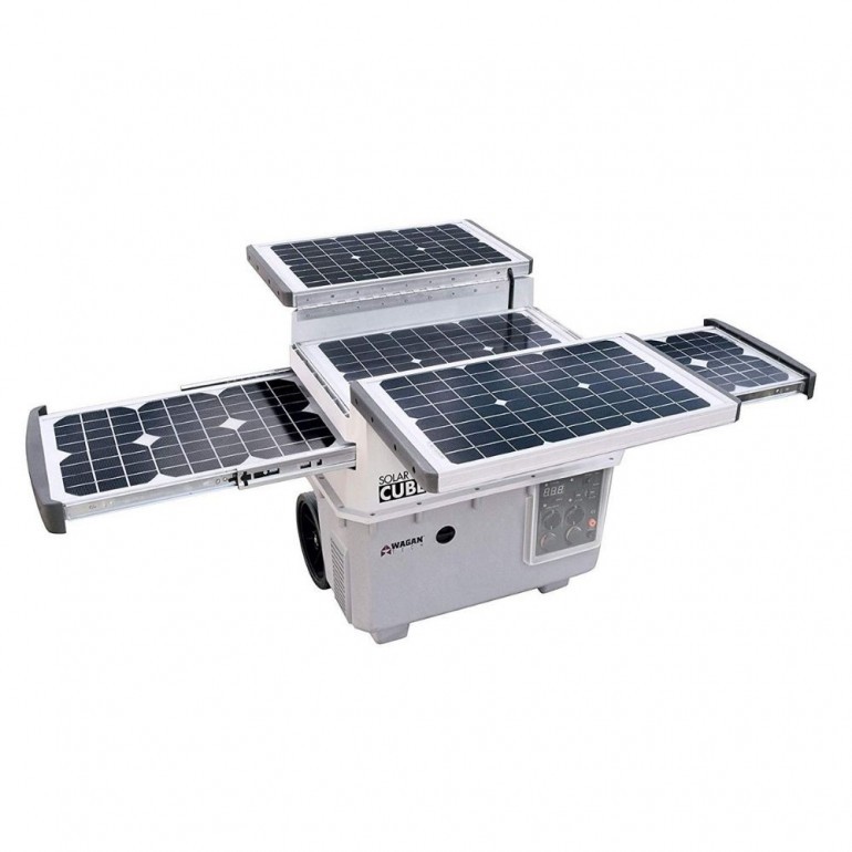 Generatore Solare Portatile con 5 pannelli solari 53x53x57h cm 1500W 100Ah a Batteria 4000 mAh