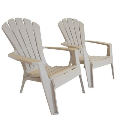 Sedia in plastica grande da giardino e terrazzo Adirondack King colore Rosso o Beige in stile americano