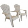 Sedia in plastica grande da giardino e terrazzo Adirondack King colore Rosso o Beige in stile americano