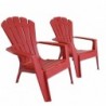 Sedia in plastica grande da giardino e terrazzo Adirondack King colore Rosso o Beige in stile americano