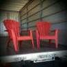 Sedia in plastica grande da giardino e terrazzo Adirondack King colore Rosso o Beige in stile americano