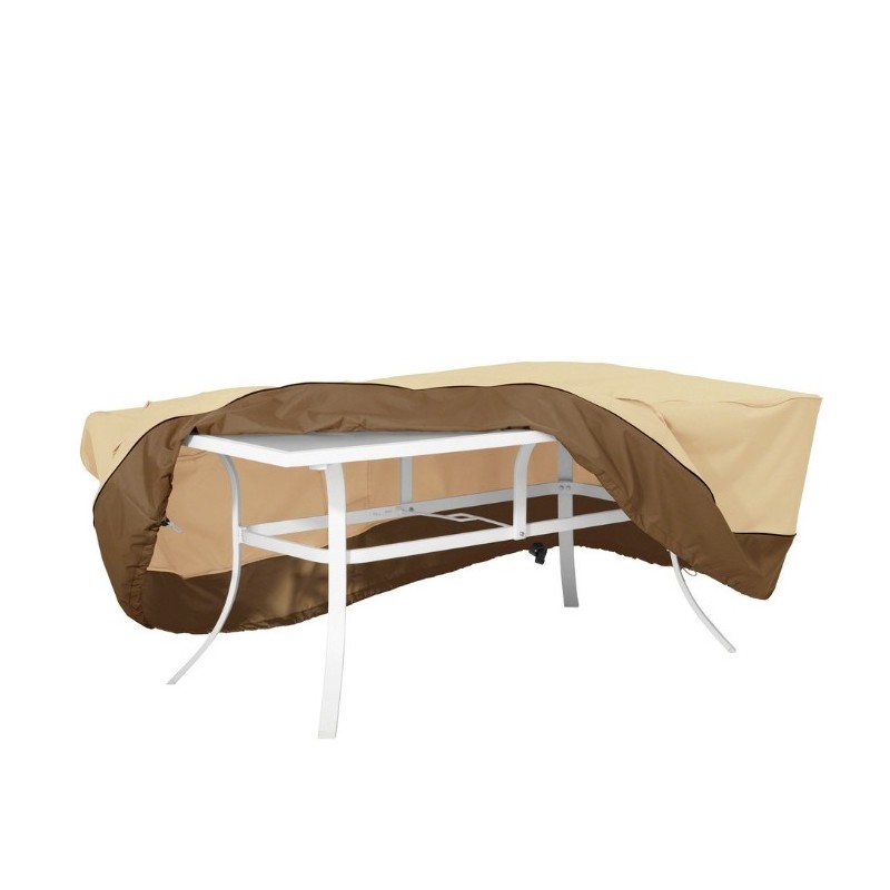 Coperture per Mobili da Giardino Copertura per Tavolo da Giardino Rettangolare Esterno Copritavolo Impermeabile Vento Anti-UV 420D in Tessuto Oxford 150x130x75cm Copertura Tavolo Giardino Esterno