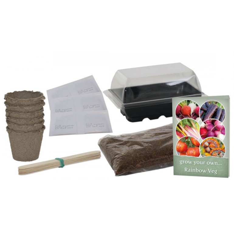 Kit regalo per la coltivazione di verdure strane e funky. 6 varietﾅ straordinarie da coltivare. Include  una serretta