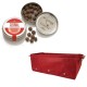 Grazioso kit regalo con 1 Seedball “Papavero” e 1 fioriera in tessuto Bloembagz rossa