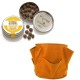 Simpatico kit regalo con 1 Seedball “Miscela Api” e 1 vaso in tessuto Bloembagz arancione con sei tasche