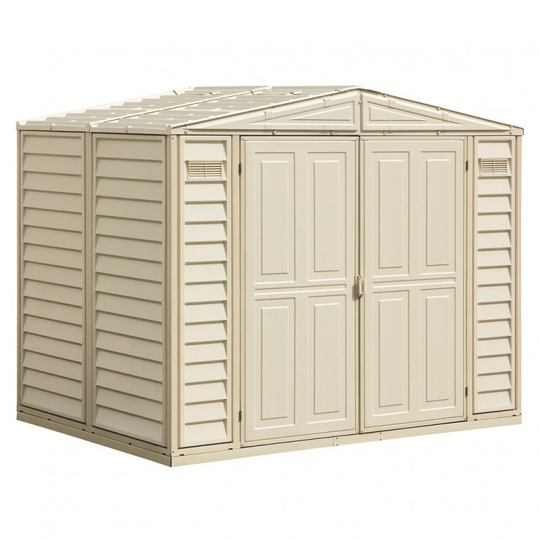 Casetta in PVC Duramate 8'x6' Duramax da giardino e cortile 161 x 240 x 185,5 cm di colore beige/avorio