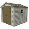 Casetta in PVC Ezooza Duraplus 8'x8' Duramax da giardino e cortile 240 x 247 x 235 cm colore grigio e marrone