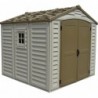 Casetta in PVC SideMate 4'x8' Duramax da giardino e cortile 240 x 247 x 235 cm colore grigio e marrone