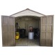 Casetta in PVC Ezooza Duraplus 8'x8' Duramax da giardino e cortile 240 x 247 x 235 cm colore grigio e marrone