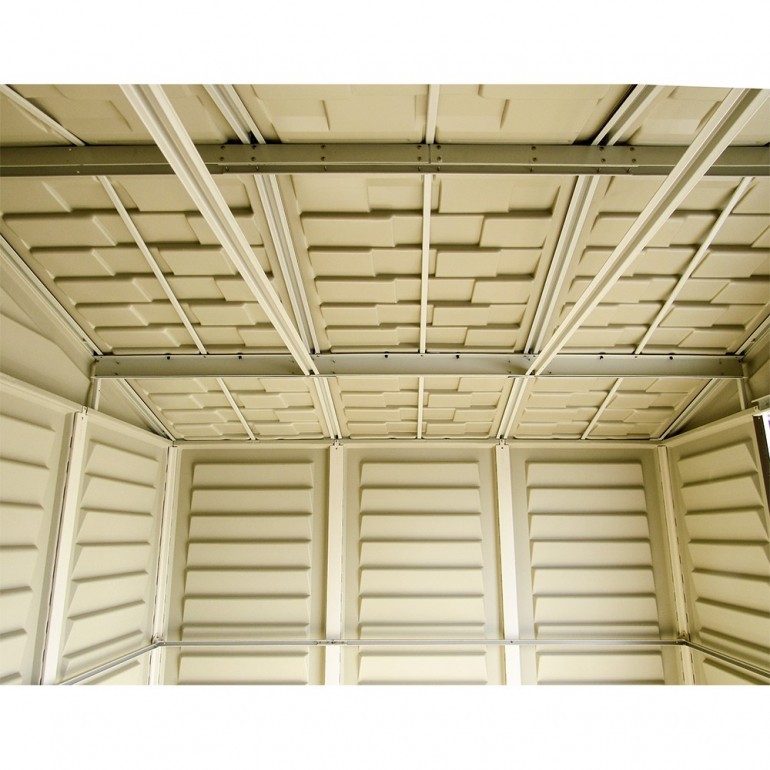 Casetta in PVC SideMate 4'x8' Duramax da giardino e cortile 240 x 247 x 235 cm colore grigio e marrone