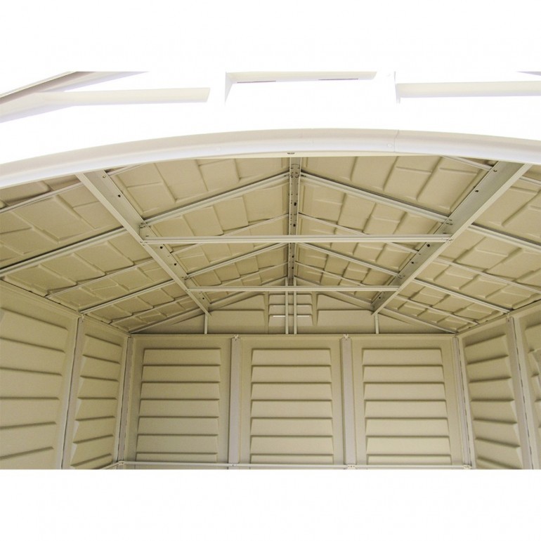 Casetta in PVC SideMate 4'x8' Duramax da giardino e cortile 240 x 247 x 235 cm colore grigio e marrone