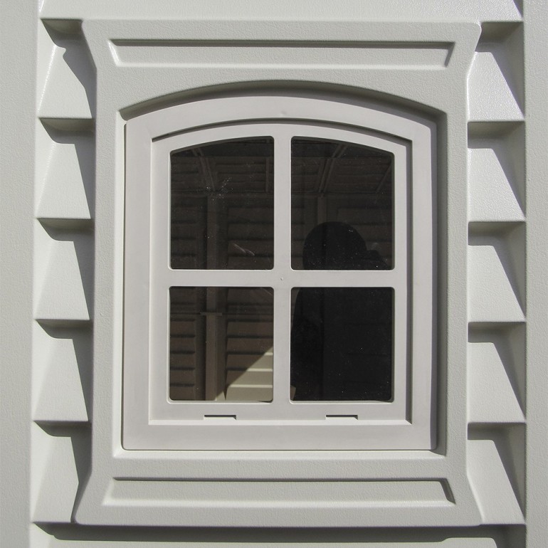 Casetta in PVC Ezooza Duraplus 8'x8' Duramax da giardino e cortile 240 x 247 x 235 cm colore grigio e marrone
