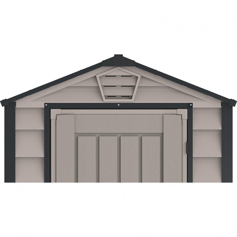 Duramax Casetta in PVC EverMore 4'x6' 104 x 180 x 192 cm da giardino e cortile in plastica colore grigio Duramax Casetta in PVC EverMore 4'x6' 104 x 180 x 192 cm da giardino e cortile in plastica colore grigio