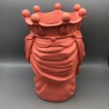 Coppia di Vasi Teste di Moro in Resina colore Argilla, altezza 28 cm