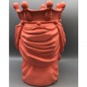 Coppia di Vasi Teste di Moro in Resina colore Argilla, altezza 28 cm
