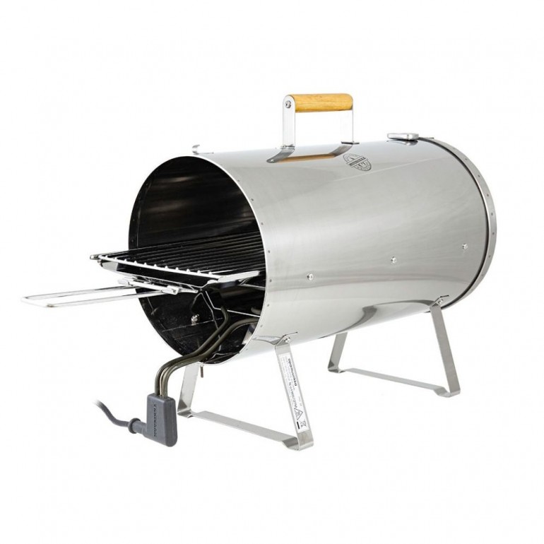 Smoker in Acciaio Inox. Affumicatore elettrico Muurikka PRO 1100 watt, 25 x 50 cm, superficie di cottura 24 x 42 cm