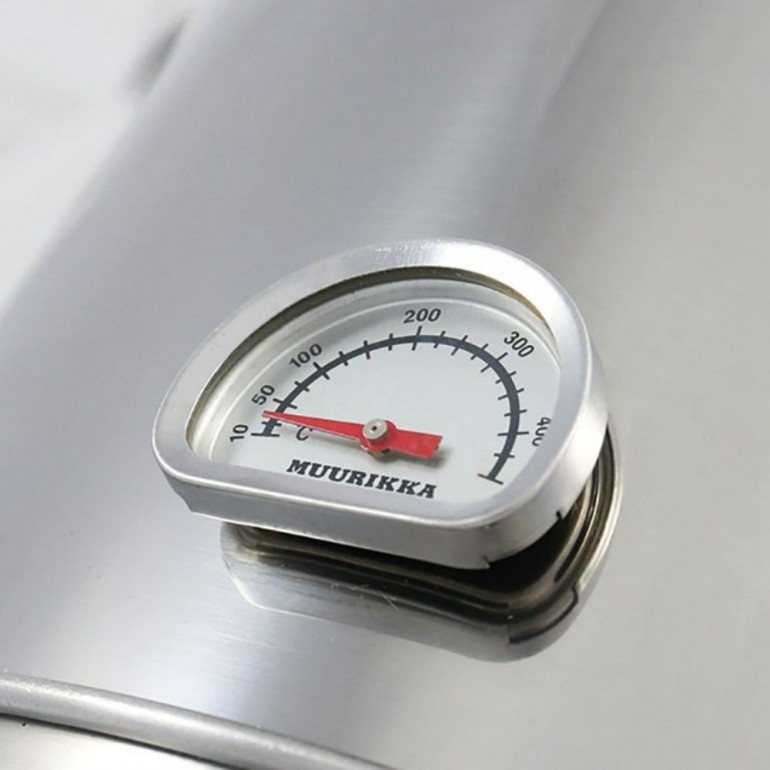 Smoker in Acciaio Inox. Affumicatore elettrico Muurikka PRO 1100 watt, 25 x 50 cm, superficie di cottura 24 x 42 cm