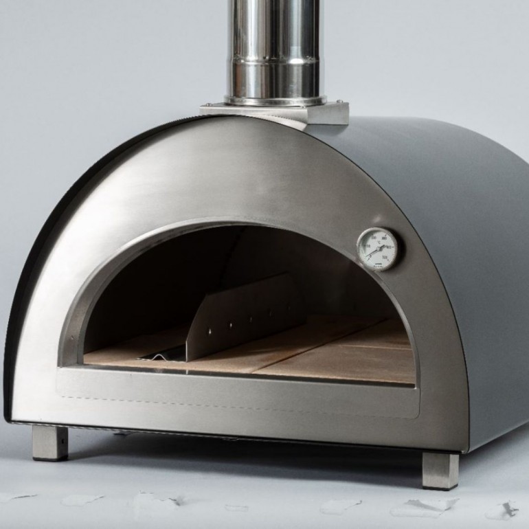Forno per Pizza e pane Ventura “Puro Grande” alimentato a legna. In acciaio inox. Temperatura massima 500C°