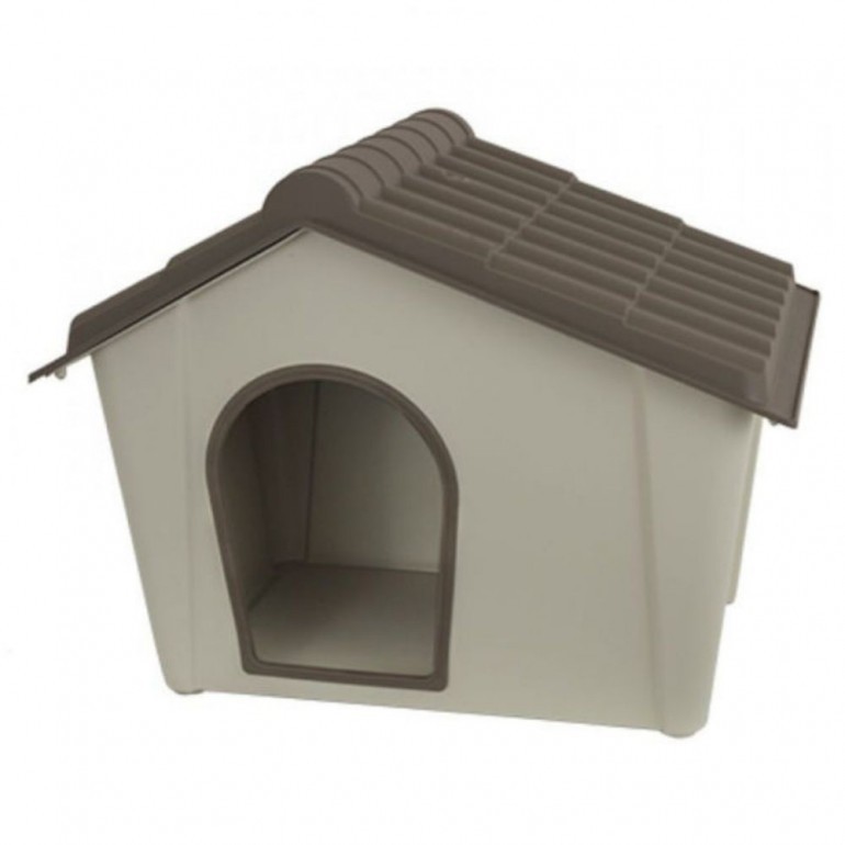 Cuccia plastica cani grandi 98 x 78 x 75 cm in resina per cani taglia grande esterno large tortora e beige