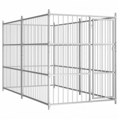 Grande recinzione per cani recinto box in acciaio da esterno Ezooza Bergamo 300 x 150 x 185 cm