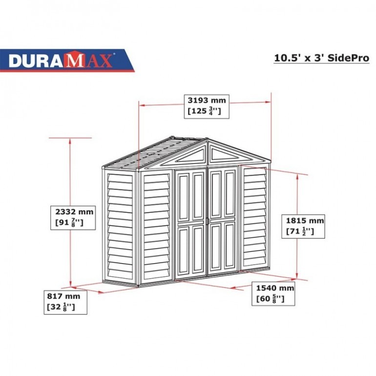 Casetta in PVC StoreMax 7'x7' Duramax da giardino e cortile 206 x 200 x 235 cm colore grigio e marrone