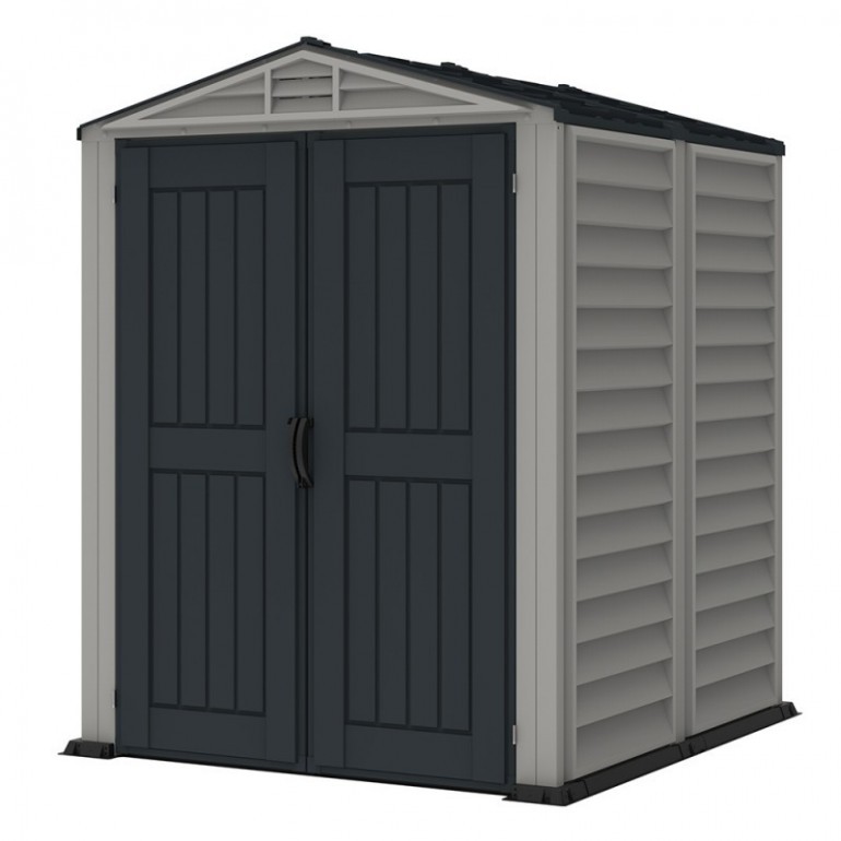 Casetta in PVC Yardmate Plus 5'x5' Duramax da giardino e cortile 161 x 171 x 210 cm colore grigio