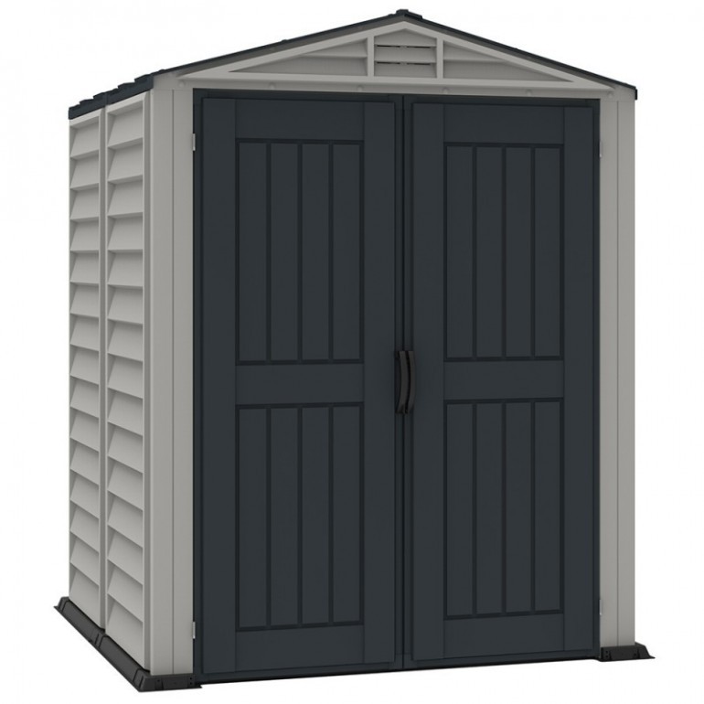 Casetta in PVC Yardmate Plus 5'x5' Duramax da giardino e cortile 161 x 171 x 210 cm colore grigio