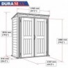 Casetta da giardino Duramax in PVC Yardmate Pent Plus 190 x 187 x 213 cm colore grigio, 5 ' x 3 '