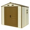 Casetta in PVC StoreAll 8'x6' Duramax da giardino e cortile 245 x 161 x 223 cm colore beige/avorio e marrone