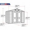 Casetta in PVC StoreAll 8'x6' Duramax da giardino e cortile 245 x 161 x 223 cm colore beige/avorio e marrone