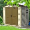Casetta in PVC StoreAll 8'x6' Duramax da giardino e cortile 245 x 161 x 223 cm colore beige/avorio e marrone