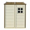 Casetta in PVC StoreAll 8'x6' Duramax da giardino e cortile 245 x 161 x 223 cm colore beige/avorio e marrone