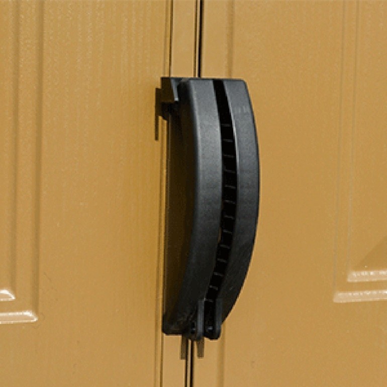 Casetta in PVC StoreAll 8'x6' Duramax da giardino e cortile 245 x 161 x 223 cm colore beige/avorio e marrone