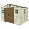 Casetta in PVC WoodSide 10,5'x8' Duramax da giardino e cortile 325 x 240 x 233 cm colore beige/avorio e marrone