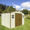 Casetta in PVC WoodSide 10,5'x8' Duramax da giardino e cortile 325 x 240 x 233 cm colore beige/avorio e marrone
